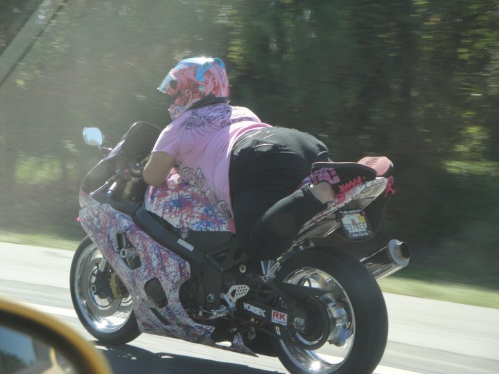 Fat woman on motorcycle pictures