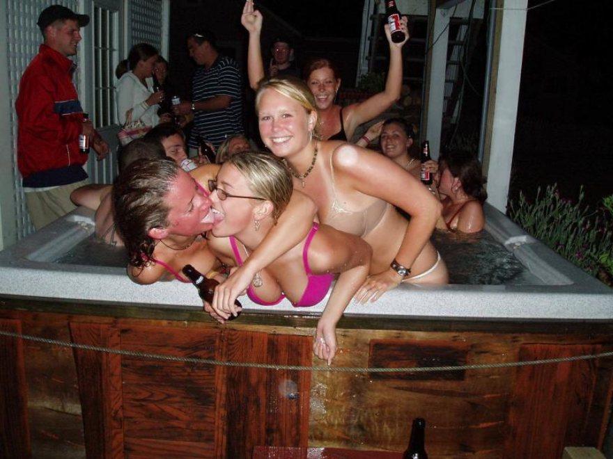 Nude party hot tub images