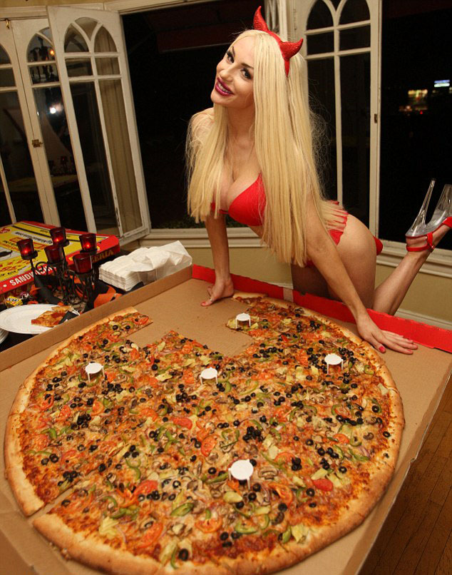 Naked pizza man