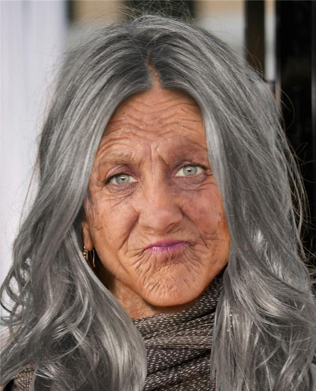 White haired granny