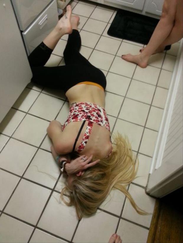 Drunk girl strips party