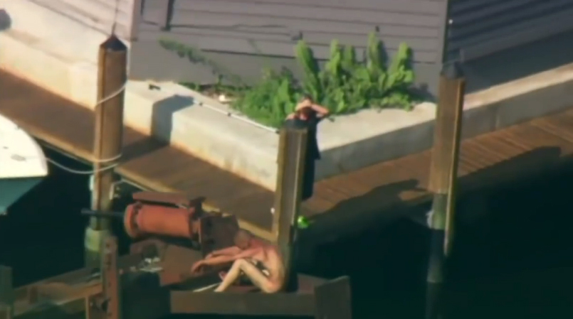 Naked man rescued after getting stuck on Florida 