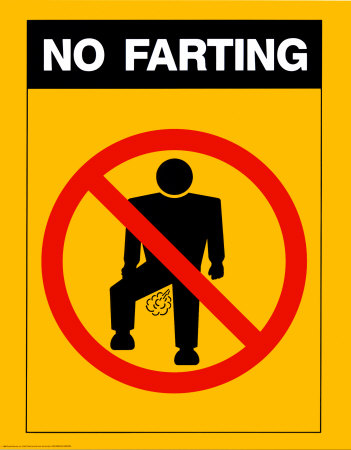 Funny sign, fire hazard don't fart