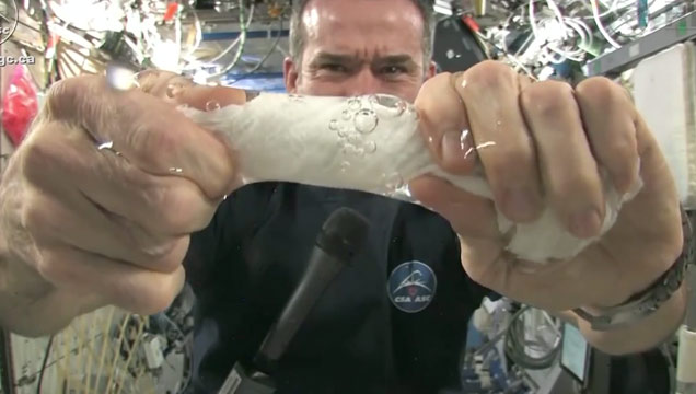 Wringing Out A Wet Washcloth In Space Science Technology Video