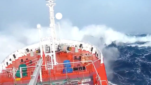 Ship Hits Massive Waves During Search Animals Nature Video EBaum