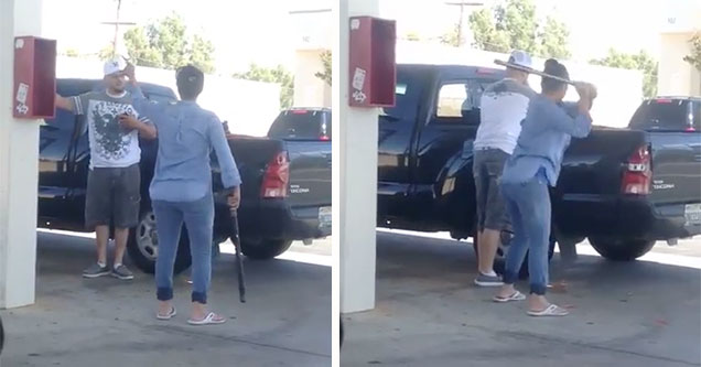 Gas Station Employee Smashes Mans Tail Light For Taking Too Long At