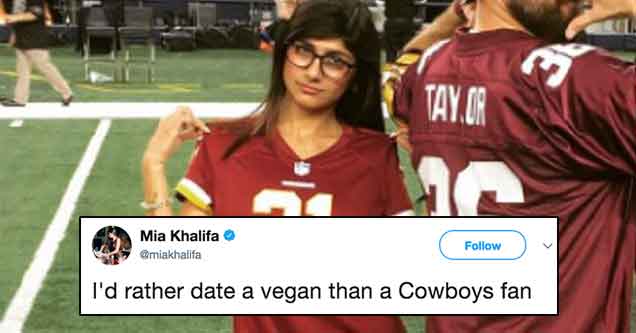 Mia Khalifa Gets Roasted After Trying To Troll Cowboys Fans Funny