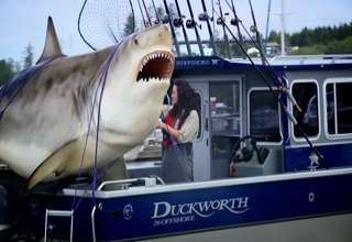 Giant Great White Shark on a Duckworth Offshore Fishing ...