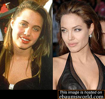 Angelina Jolie in 1988 and today.