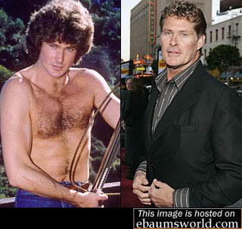 David Hasselhoff in 1980 and today.