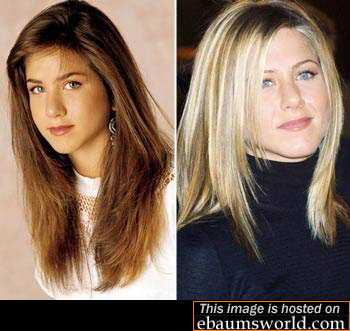 Jennifer Aniston in 1990 and today.