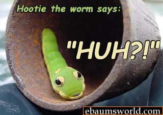larva - Hootie the worm says "Huh ebaumsworld.com