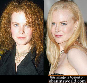 Nicole Kidman in 1989 and today.