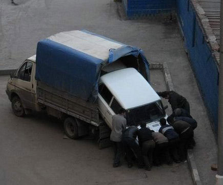 That's an interesting way to steal a vehicle.