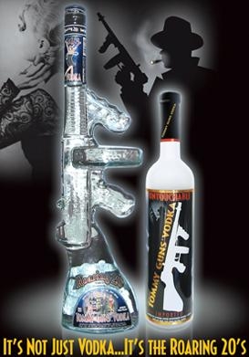 The Tommy Gun Vodka is produced by the Alphonse Capone Enterprises of St Charles, Illinois, US. ($50 per bottle)