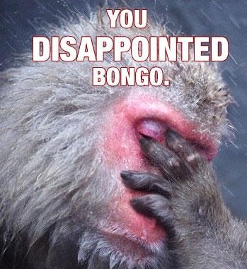 facepalm animal - You Disappointed Bongo.