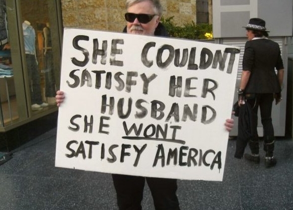 Hilarious sign from someone who clearly won't be voting for Hillary.