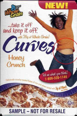 photoshop fails ads - New! wherein ...take it off and keep it off with28g of Whole Grain! Curves Honey Crunch Tell us what you think! 18003281144 Duyurdy do 500 29 of Fiber Sod Sample Not For Resale