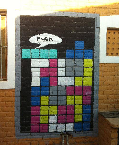 tetris graffiti - Fuck