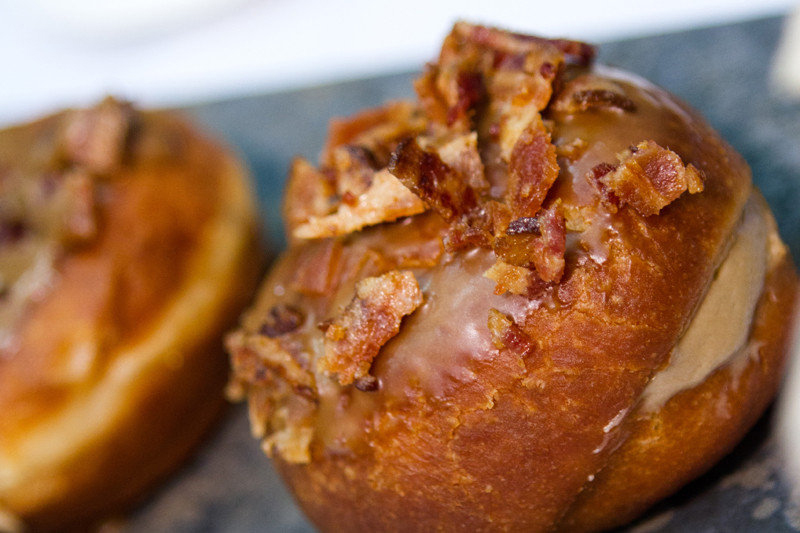 Maple Cream Cheese Whiskey Bacon Donut