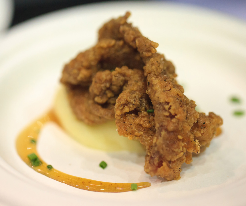 Chicken Fried Bacon with Bacon Maple Caramel