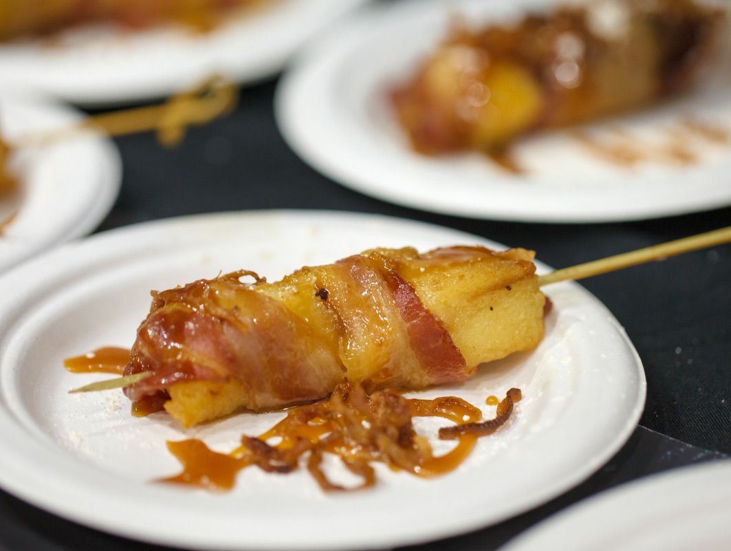 Peanut Butter and Nueske's Bacon Bread Pudding, Wrapped in Bacon