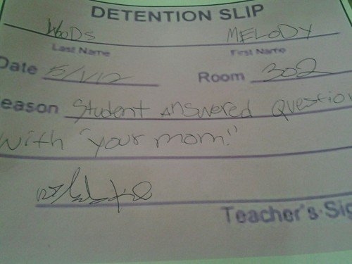funny kid detention slips - I Detention Slip Woods Last Name Test Na Date Vic Room 302 eason Student answered Question with your mom Teacher's Sic