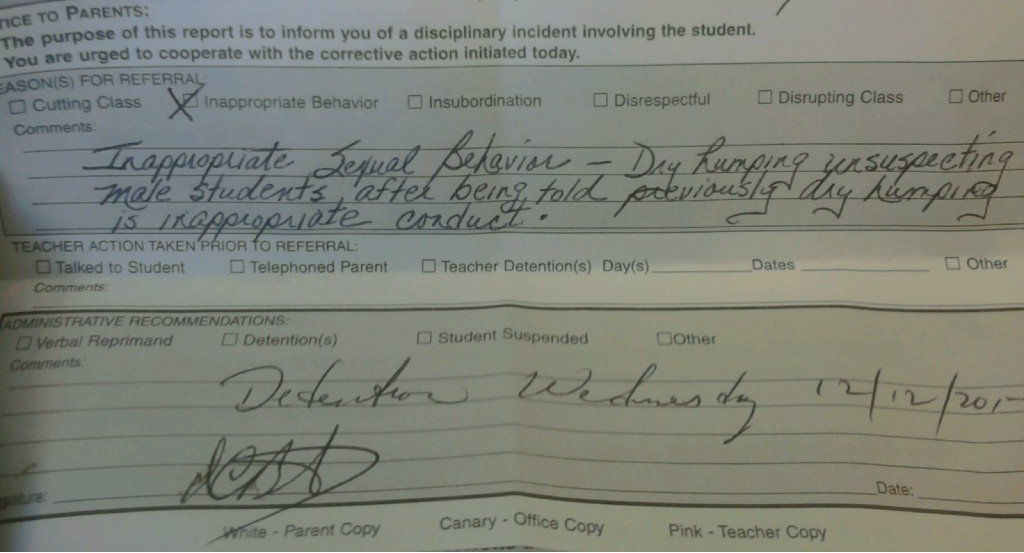 funny detention report - Ace To Parents The purpose of this report is to inform you of a disciplinary incident involving the student. You are urged to cooperate with the corrective action initiated today. AsonS For Referral Cutting Classy Inappropriate Be