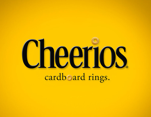 real slogans - Cheerios cardboard rings.