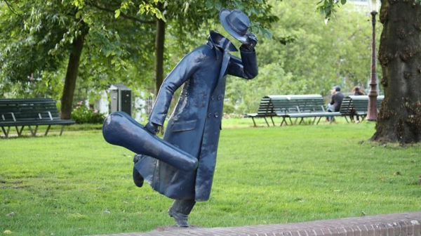 "The Invisible Violin Player" in Amsterdam, Netherlands