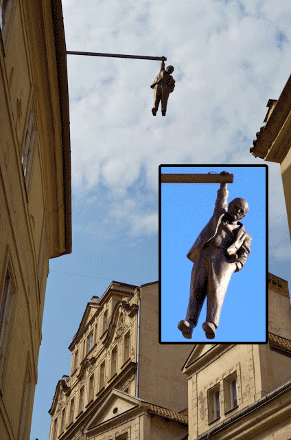 "Man Hanging Out" in Prague, Czech Republic