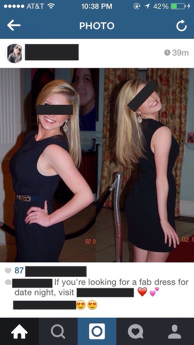 Girl on instagram showing off a dress and that butt was obviously shopped.