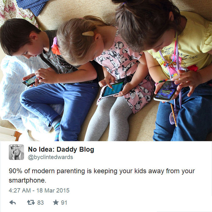 Upbringing - Two No Idea Daddy Blog 90% of modern parenting is keeping your kids away from your smartphone. 27 83 91