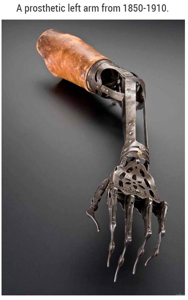victorian prosthetic arm - A prosthetic left arm from 18501910.