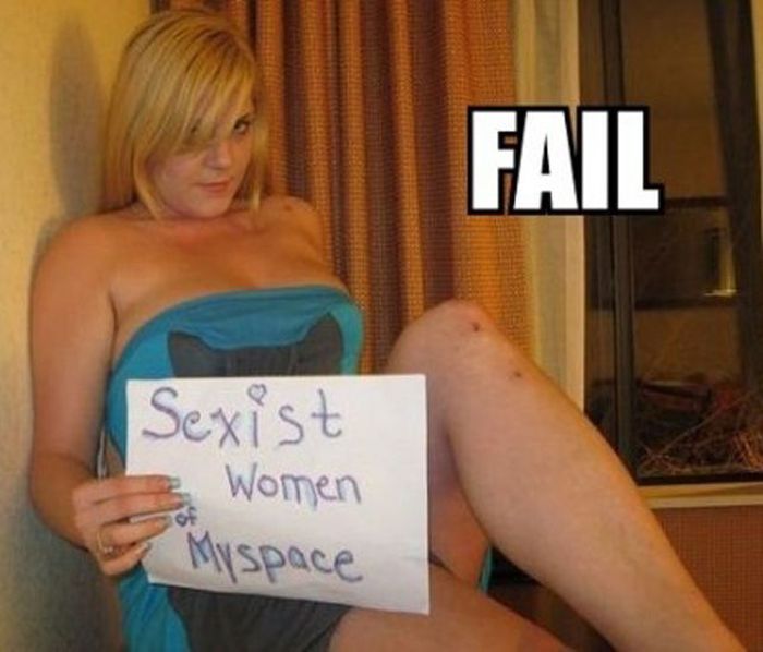 blond fails - Fail Sexist Women Myspace