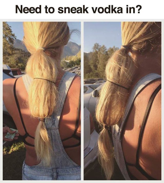 hide alcohol in your hair - Need to sneak vodka in?