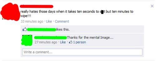 facebook - but ten minutes to really hates those days when it takes ten seconds to wipe!!! 33 minutes ago Comment this. Thanks for the mental Image... 27 minutes ago 1 person Write a comment...