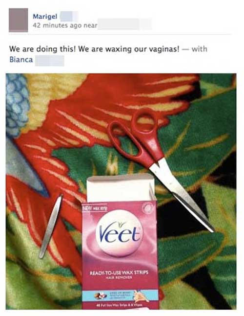 funniest posts ever - Marigel 42 minutes ago near We are doing this! We are waxing our vaginas! with Bianca Veet ReadyToUse Wax Strus Har Bevoner ale w