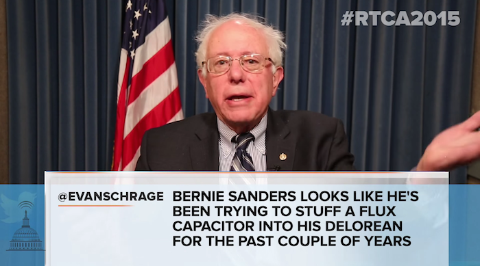 bernie sanders mean tweets - @ Evanschrage Bernie Sanders Looks He'S Been Trying To Stuff A Flux Capacitor Into His Delorean For The Past Couple Of Years