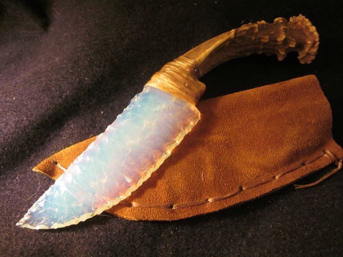 native american fire opal knife