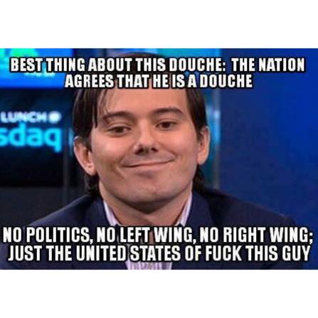 photo caption - Best Thing About This Douche The Nation Agrees That He Is A Douche Luncho sdag No Politics. No Left Wing, No Right Wing Just The United States Of Fuck This Guy