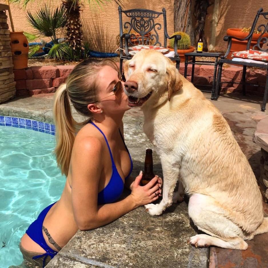 random sexy girl and dogs