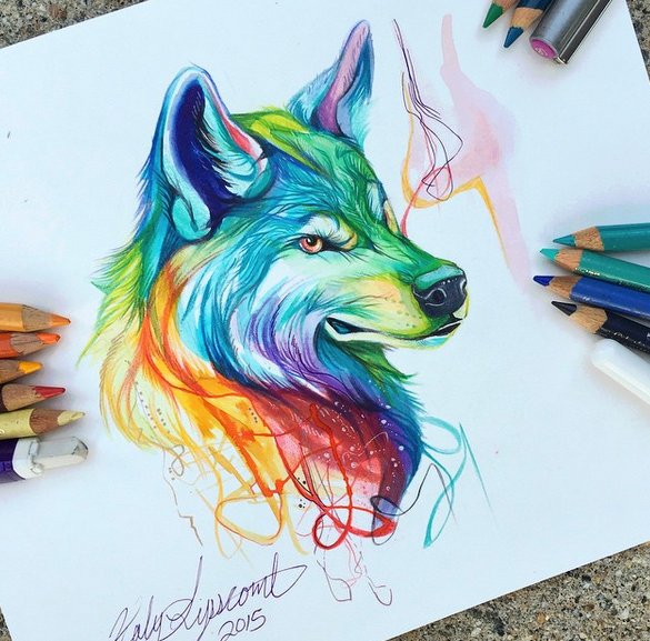 random colored pencils art - Wcom 2015