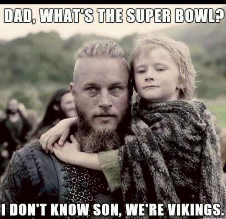 vikings funny - Dad, What'S The Super Bowl? I Don'T Know Son, We'Re Vikings.
