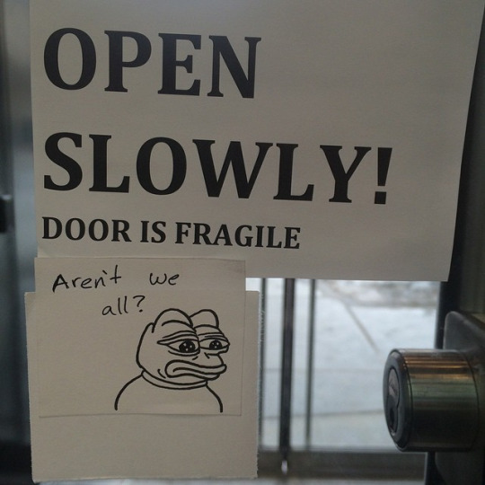 fragile meme - Open Slowly! Door Is Fragile Aren't we all?