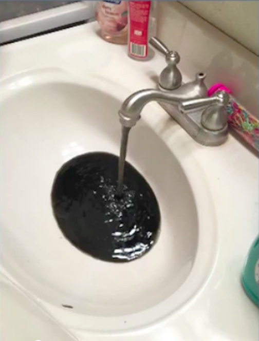 black water coming out of faucet
