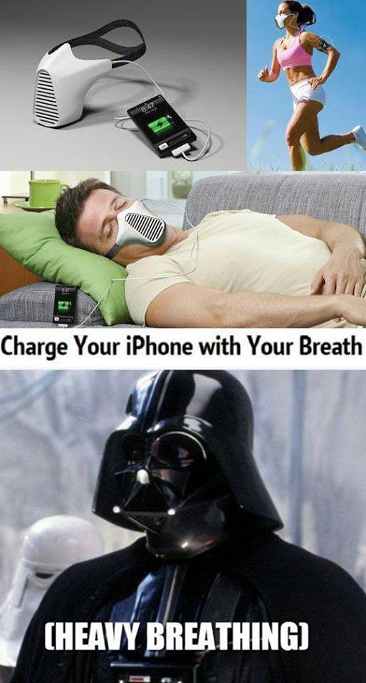 darth vader heavy breathing - Charge Your iPhone with Your Breath Heavy Breathing
