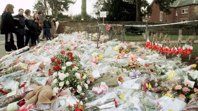 In the Dunblane School Massacre, gunman Thomas Hamilton (aged 43) killed 16 children and 1 teacher and wounded 15 others at the Dunblane Primary School near Stirling, Scotland on March 13th 1996. After the attack, Hamilton committed suicide by shooting himself. Earlier in Hamilton´s life, there had been several complaints to police regarding his behavior towards young boys who attended youth clubs he directed.