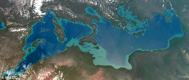 He believed that this would convert the Mediterranean into two basins, with the western part lowered by 100 meters, and the eastern part by 200 meters. This would give a total of 254,900 square miles of new land reclaimed from the sea – an area larger than France.  
