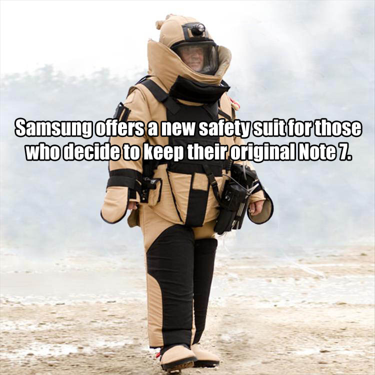Samsung Galaxy Note 7 - Samsung offers a new safetysuit for those who decide to keep their original Note 7 Jvu